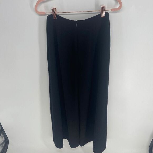 Yigal Azrouel Crepe Womens Jet Black New Wide Leg Trouser Pant 0 - Picture 2 of 8